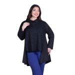 Fairyland Μπλούζα Μαύρη Γυναικεία Ασύμμετρη Με Animal Σχέδια All Day Free Size - FM-8215-BC