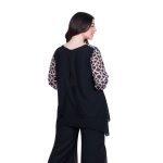 Fairyland Μπλούζα Μαύρη Με Εκρού Σχέδια Γυναικεία Με Μύτες All Day Free Size - FM-8495-BC - Image 3