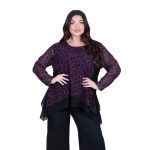 Fairyland Μπλούζα Μαύρη Με Ματζέντα Σχέδια Γυναικεία Με Μύτες All Day Free Size - FM-8495-MG - Image 2