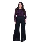 Fairyland Μπλούζα Μαύρη Με Ματζέντα Σχέδια Γυναικεία Με Μύτες All Day Free Size - FM-8495-MG - Image 6