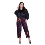 Platinum Παντελόνι Μωβ - Δαμασκηνί Με Γήινα Animal Prtnt Γυναικείο All Day -  FS-256-G