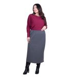 Gomore Φούστα Γκρι Γυναικεία Μακριά Κλασσική Σε Ίσια Γραμμή Καθημερινή - GM-24707-GE