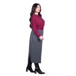 Gomore Φούστα Γκρι Γυναικεία Μακριά Κλασσική Σε Ίσια Γραμμή Καθημερινή - GM-24707-GE - Image 3