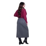 Gomore Φούστα Γκρι Γυναικεία Μακριά Κλασσική Σε Ίσια Γραμμή Καθημερινή - GM-24707-GE - Image 4