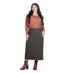Gomore Φούστα Λαδί Γυναικεία Μακριά Κλασσική Σε Ίσια Γραμμή All Day - GM-24707-GR