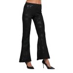 Gomore Παντελόνα Μαύρη Γυναικείο Mε Λάστιχο Κλασική Με Καμπάνα & Σχέδιο All Day - GM-24837-BC - Image 5