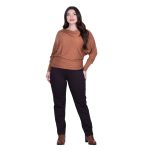 Gomore Παντελόνι Καφέ Γυναικείο Mε Λάστιχο Ελαστικό Casual All Day - GM-34830-BR - Image 6