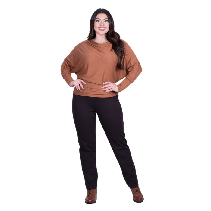 Gomore Παντελόνι Καφέ Γυναικείο Mε Λάστιχο Ελαστικό Casual All Day - GM-34830-BR - Image 7