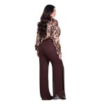 Gomore Παντελόνι Καφέ Γυναικείο Με Μουσελίνα Βραδινό - GM-35821-BR - Image 4