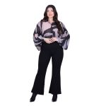 Gomore Παντελόνι Μαύρο Γυναικείο Κρεπ Ελαστικό Με Καμπάνα & Κεντητό Σχέδιο 7/8 All Day - GM-35824-BC