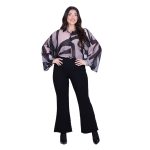 Gomore Παντελόνι Μαύρο Γυναικείο Κρεπ Ελαστικό Με Καμπάνα & Κεντητό Σχέδιο 7/8 All Day - GM-35824-BC - Image 3