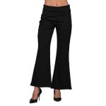 Gomore Παντελόνι Μαύρο Γυναικείο Κρεπ Ελαστικό Με Καμπάνα & Κεντητό Σχέδιο 7/8 All Day - GM-35824-BC - Image 7