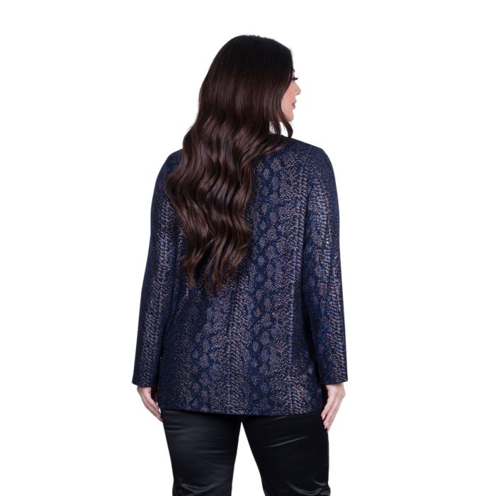 Gomore Γυναικεία Μπλε Μπλούζα Βραδινή Λαμέ Με Ντεκολτέ - GM-36128-BL - Image 4