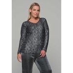 Gomore Γυναικεία Γκρι Μπλούζα Βραδινή Λαμέ Με Ντεκολτέ - GM-36128-GE