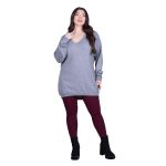 Platinum Μπλούζα Γκρι Γυναικεία Πλεκτή Φαρδιά Με Ντεκολτέ Casual All Day Free Size - IT-22036-GR - Image 2