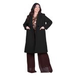 Platinum Παλτό Μαύρο Γυναικείο Με Κουμπιά & Τσέπες All Day Free Size - IT-6067-BC