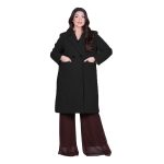 Platinum Παλτό Μαύρο Γυναικείο Με Κουμπιά & Τσέπες All Day Free Size - IT-6067-BC - Image 3