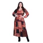 Platinum Φόρεμα Εκάι Με Χρωματιστό Boho Σχέδιο Γυναικείο Midi Klos All Day Free Size - IT-72-GU - Image 3
