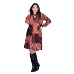 Platinum Φόρεμα Εκάι Με Εμπριμέ Σχέδια Γυναικείο Νεανικό Εβαζέ All Day Free Size - IT-78-FS - Image 2