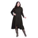 Platinum Φόρεμα Λαδί Σκούρο Γυναικείο Πλεκτό Casual Εβαζέ All Day Free Size - IT-8422-LD