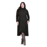 Platinum Φόρεμα Λαδί Σκούρο Γυναικείο Πλεκτό Casual Εβαζέ All Day Free Size - IT-8422-LD - Image 2