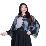 Platinum Πουκάμισο Πετρολ Γυναικείο Με Εμπριμέ Σχέδια Mακρυμάνικο All Day Free Size - FS-254-PR