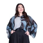 Platinum Πουκάμισο Πετρολ Γυναικείο Με Εμπριμέ Σχέδια Mακρυμάνικο All Day Free Size - FS-254-PR - Image 2