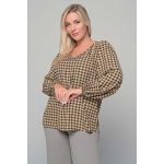 Gomore Μπλούζα Μπεζ - Εκάι Γυναικεία Με Εμπριμέ Σχέδια Μαροκέν All Day - GM-56202 - Image 2