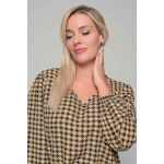 Gomore Μπλούζα Μπεζ - Εκάι Γυναικεία Με Εμπριμέ Σχέδια Μαροκέν All Day - GM-56202 - Image 5