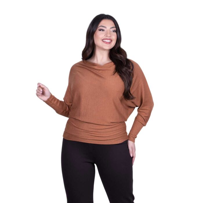 Platinum Μπλούζα Camel Γυναικεία Με Μανίκι Νυχτερίδα All Day Free Size - 8140-CM