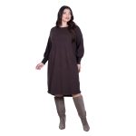 Gomore Φόρεμα Καφέ Γυναικείο Μidi Φαρδύ Πλεκτό All Day Free Size - 33752-BR