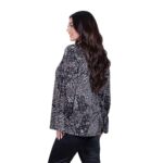 Gomore Μπλούζα Ασπρόμαυρη Animal Print Γυναικεία Με Μανίκι Βολάν All Day - 24919-BC - Image 3