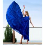 Platinum Φόρεμα Μπλε Γυναικείο Αμάνικο Με Klos Ριχτό Maxi All Day Free Size - SAR-62405-BL - Image 2