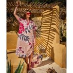 Platinum Φόρεμα - Καφτάνι Σομόν Με Πολύχρωμα Floral Γυναικείο Free Size - 72612 - Image 2