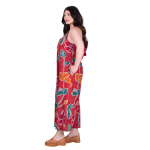 Platinum Ολόσωμη Φόρμα Sumpsuit Κόκκινη Με Floral Σχέδια Γυναικεία Τιραντέ Εξώπλατη - 72636 - Image 2
