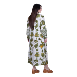 Platinum Φόρεμα Πράσινο Με Boho - Floral Γυναικεία Midi Και Κουμπιά All Day Free Size - 92672-GR - Image 4