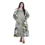 Platinum Φόρεμα Πράσινο Με Boho - Floral Γυναικεία Midi Και Κουμπιά All Day Free Size - 92672-GR - Image 2