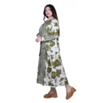 Platinum Φόρεμα Πράσινο Με Boho - Floral Γυναικεία Midi Και Κουμπιά All Day Free Size - 92672-GR - Image 3