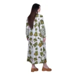 Platinum Φόρεμα Πράσινο Με Boho - Floral Γυναικεία Midi Και Κουμπιά All Day Free Size - 92672-GR - Image 4