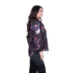 Platinum Μπλούζα Μαύρη Με Χρωματιστά Floral Γυναικεία Mακρυμάνικη All Day Free Size - FS187-GU - Image 2