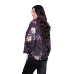 Platinum Μπλούζα Μαύρη Με Χρωματιστά Floral Γυναικεία Mακρυμάνικη All Day Free Size - FS187-GU - Image 4