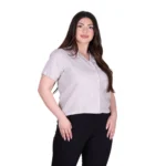 Platinum Πουκάμισο Sand Γυναικείο Με Γιακά Κοντομάνικο Casual All Day Free Size - 12565-SD - Image 2