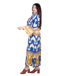 Platinum Καφτανοφόρεμα Μπλε Ρούα Με Boho Χρωματιστά Σχέδια Γυναικείο Μακρύ Free Size -12608 - Image 3