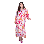 Platinum Φόρεμα - Πουκαμίσα Λευκό Πολύχρωμα Floral Print Γυναικείo Με Κουμπιά All Day Free Size - RA22643