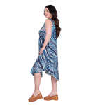 Platinum Καφτάνι - Φόρεμα Μπλε Με Γαλάζιο Γυναικείο Boho Midi Umbrella Free Size - 32620-08 - Image 2