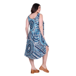 Platinum Καφτάνι - Φόρεμα Μπλε Με Γαλάζιο Γυναικείο Boho Midi Umbrella Free Size - 32620-08 - Image 3