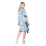 Platinum Καφτάνι Μπλε Γυναικείο Με Boho Σχέδια Summer Κοντό All Day Free Size - 42307-CP - Image 2