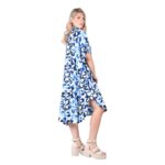 Platinum Καφτανοφόρεμα Μπλε Γυναικείο Midi Boho Print Με Γιακά Και Κουμπιά Free Size - 42309-23G - Image 2