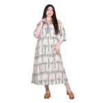 Platinum Φόρεμα Εκρού Γυναικείo Με Πετρολ Boho Print All Day Free Size - 82626-PR