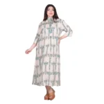 Platinum Φόρεμα Εκρού Γυναικείo Με Πετρολ Boho Print All Day Free Size - 82626-PR - Image 2
